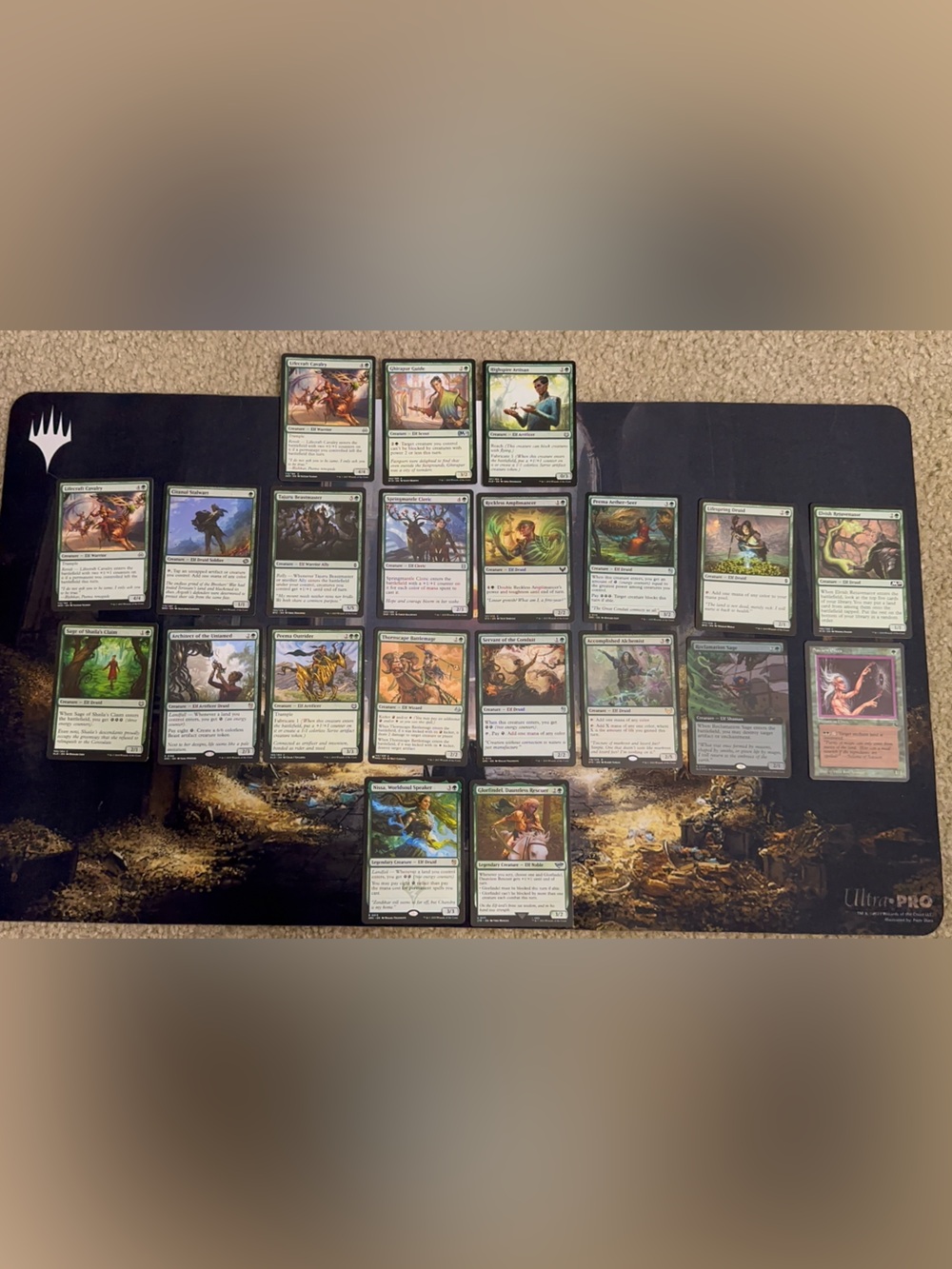 MTG Green Elf Commander Bundle - 21 Cards - Secret Lair Reclamation Sage - Nissa